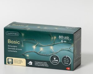 Lumineo LED lichtsnoer voor buiten - transparant/warm wit - 600 cm - afbeelding 2