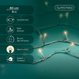 Lumineo LED lichtsnoer voor buiten - transparant/warm wit - 600 cm - afbeelding 3