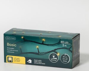 Lumineo LED lichtsnoer voor buiten - zwart/soft gold - 300 cm - afbeelding 2