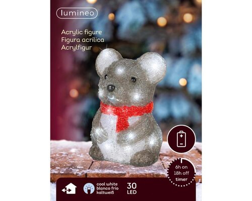 Lumineo LED muis voor buiten - grijs/koel wit - 13 × 13,2 × 18,1 cm - afbeelding 3
