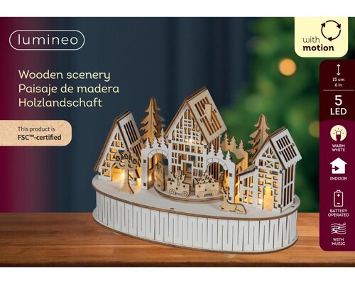 Lumineo LED tafereel voor binnen - naturel/warm wit - 12 × 22 × 15 cm - afbeelding 3