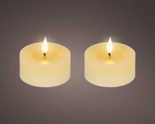 Lumineo LED theelicht voor binnen - creme/warm wit - Ø 7,5 cm - afbeelding 1