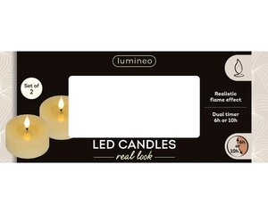 Lumineo LED theelicht voor binnen - creme/warm wit - Ø 7,5 cm - afbeelding 5
