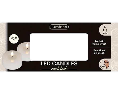 Lumineo LED theelicht voor binnen - wit/warm wit - Ø 7,5 cm - afbeelding 5