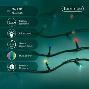 Lumineo Lichtsnoer voor buiten - groen/multi - 710 cm - afbeelding 3