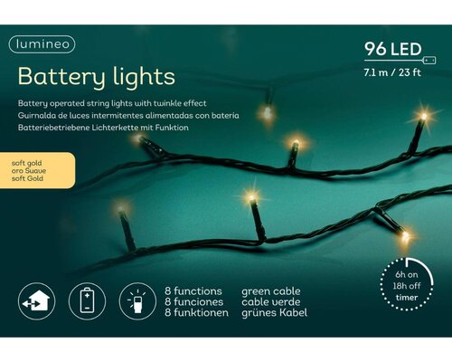 Lumineo Lichtsnoer voor buiten - groen/soft gold - 710 cm - afbeelding 3