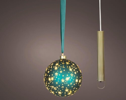 Lumineo Micro LED bal voor binnen - smaragd/warm wit - Ø 14 cm - afbeelding 1