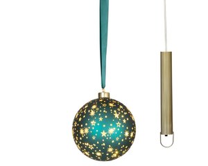 Lumineo Micro LED bal voor binnen - smaragd/warm wit - Ø 14 cm - afbeelding 3
