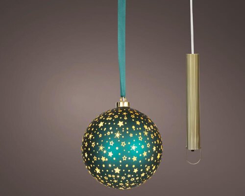Lumineo Micro LED bal voor binnen - smaragd/warm wit - Ø 19 cm - afbeelding 1