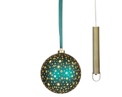Lumineo Micro LED bal voor binnen - smaragd/warm wit - Ø 19 cm - afbeelding 2