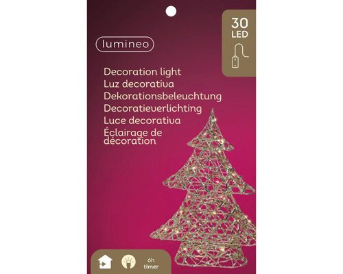 Lumineo Micro LED boom voor binnen - goud/warm wit - 10 × 34 × 40 cm - afbeelding 3