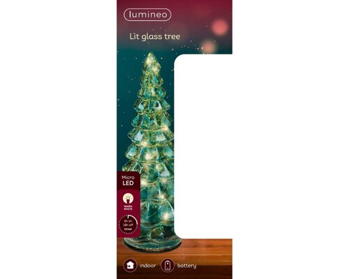 Lumineo Micro LED boom voor binnen - smaragd/warm wit - Ø 10 cm - afbeelding 3