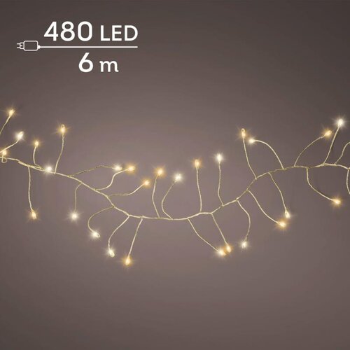 Lumineo micro-LED compactverlichting goud – lengte 600 cm, 480 lampjes - afbeelding 1