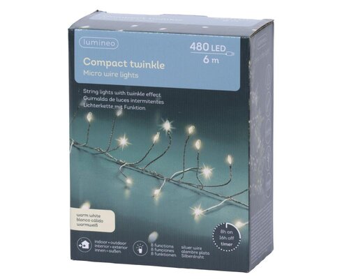 Lumineo Micro LED compactverlichting voor buiten - zilver/warm wit - 600 cm - afbeelding 10
