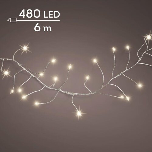 Lumineo Micro LED compactverlichting voor buiten - zilver/warm wit - 600 cm - afbeelding 1