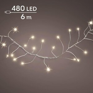 Lumineo Micro LED compactverlichting voor buiten - zilver/warm wit - 600 cm - afbeelding 1