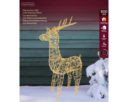 Lumineo Micro LED frame voor buiten - goud/warm wit/klassiek warm - 20 × 57 × 104 cm - afbeelding 3