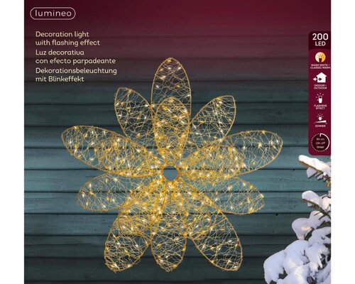 Lumineo Micro LED frame voor buiten - goud/warm wit/klassiek warm - Ø 38 cm - afbeelding 4