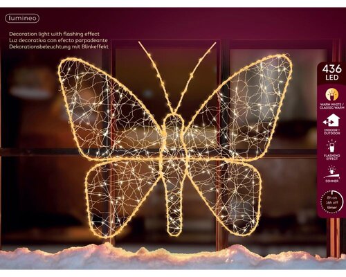 Lumineo Micro LED frame voor buiten - goud/warm wit/klassiek warm - 1 × 58 × 43 cm - afbeelding 3