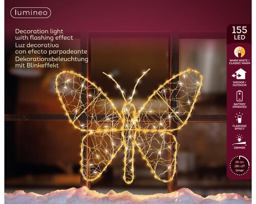 Lumineo Micro LED frame voor buiten - goud/warm wit/klassiek warm - 1 × 28 × 23 cm - afbeelding 3