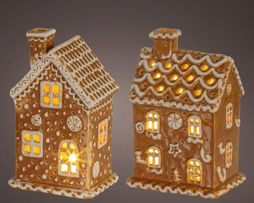 Lumineo Micro LED huis voor binnen - biscuit/kleur(en) - 10 × 7,5 × 15 cm - afbeelding 1