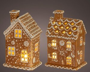 Lumineo Micro LED huis voor binnen - biscuit/kleur(en) - 10 × 7,5 × 15 cm - afbeelding 1