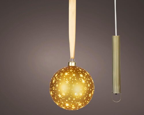 Lumineo Micro LED ornament voor binnen - goud/warm wit - Ø 14 cm - afbeelding 1