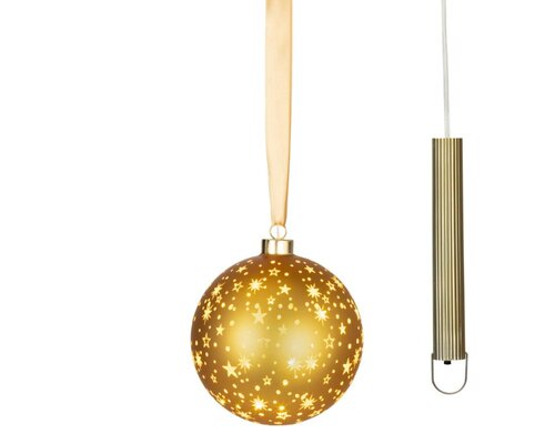 Lumineo Micro LED ornament voor binnen - goud/warm wit - Ø 14 cm - afbeelding 2