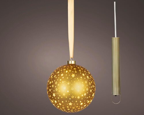 Lumineo Micro LED ornament voor binnen - goud/warm wit - Ø 19 cm - afbeelding 1