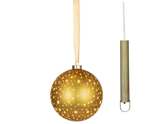 Lumineo Micro LED ornament voor binnen - goud/warm wit - Ø 19 cm - afbeelding 2