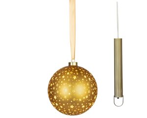 Lumineo Micro LED ornament voor binnen - goud/warm wit - Ø 19 cm - afbeelding 2