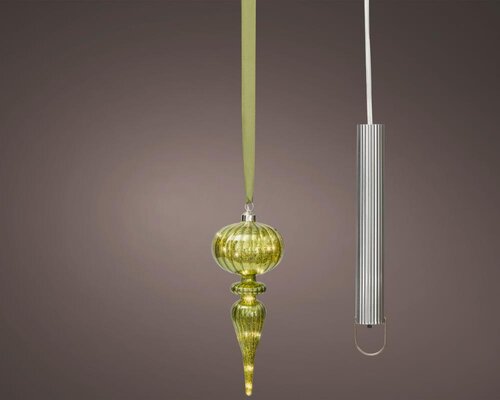 Lumineo Micro LED ornament voor binnen - groen/warm wit - Ø 10,5 cm - afbeelding 1