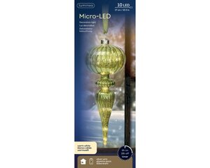 Lumineo Micro LED ornament voor binnen - groen/warm wit - Ø 10,5 cm - afbeelding 3