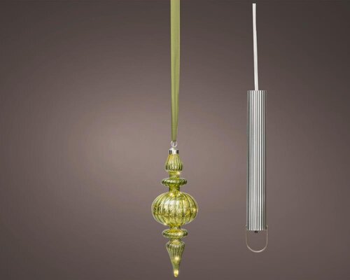 Lumineo Micro LED ornament voor binnen - groen/warm wit - Ø 9,5 cm - afbeelding 1