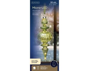 Lumineo Micro LED ornament voor binnen - groen/warm wit - Ø 9,5 cm - afbeelding 3