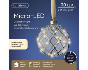 Lumineo Micro LED ornament voor binnen - helder/warm wit - Ø 14 cm - afbeelding 4