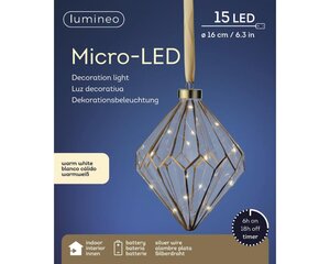 Lumineo Micro LED ornament voor binnen - helder/warm wit - Ø 16 cm - afbeelding 4