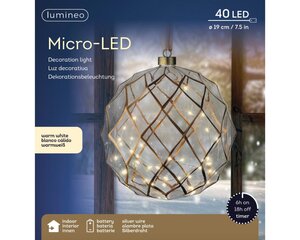 Lumineo Micro LED ornament voor binnen - helder/warm wit - Ø 19 cm - afbeelding 3