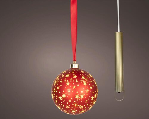 Lumineo Micro LED ornament voor binnen - rood/warm wit - Ø 14 cm - afbeelding 1