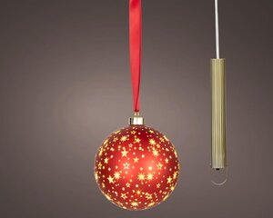 Lumineo Micro LED ornament voor binnen - rood/warm wit - Ø 14 cm - afbeelding 1