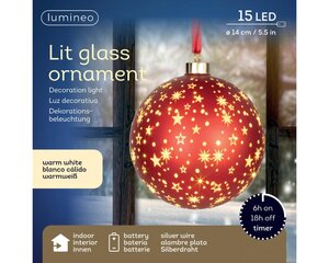 Lumineo Micro LED ornament voor binnen - rood/warm wit - Ø 14 cm - afbeelding 3