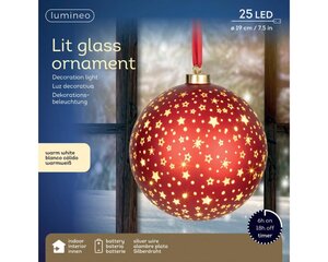 Lumineo Micro LED ornament voor binnen - rood/warm wit - Ø 19 cm - afbeelding 3