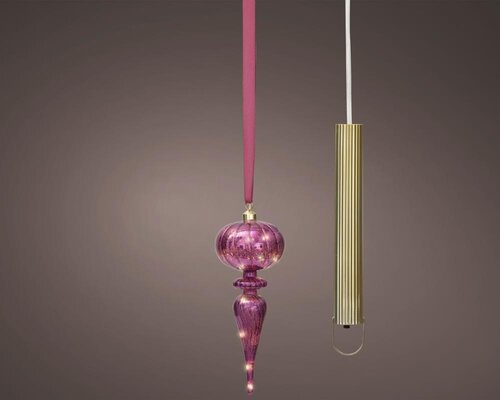 Lumineo Micro LED ornament voor binnen - roze/warm wit - Ø 10,5 cm - afbeelding 1
