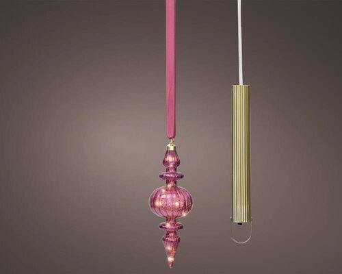 Lumineo Micro LED ornament voor binnen - roze/warm wit - Ø 9,5 cm - afbeelding 1