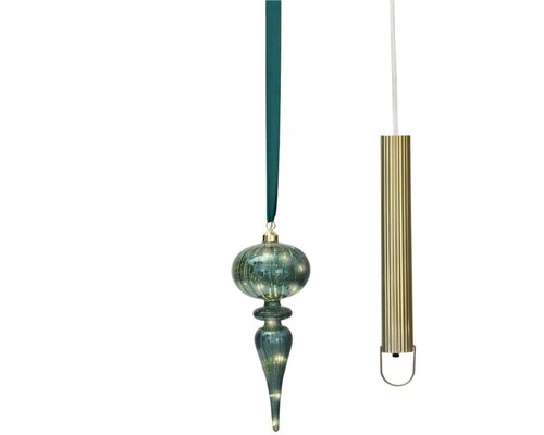Lumineo Micro LED ornament voor binnen - smaragd/warm wit - Ø 10,5 cm - afbeelding 2