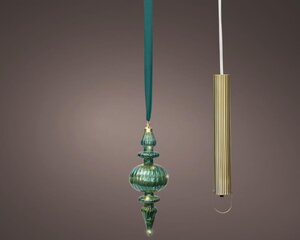 Lumineo Micro LED ornament voor binnen - smaragd/warm wit - Ø 9,5 cm - afbeelding 1