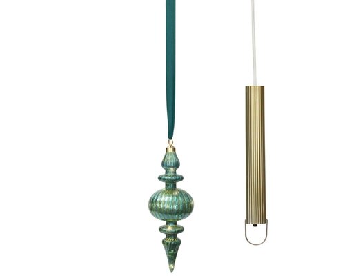 Lumineo Micro LED ornament voor binnen - smaragd/warm wit - Ø 9,5 cm - afbeelding 2