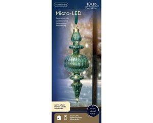 Lumineo Micro LED ornament voor binnen - smaragd/warm wit - Ø 9,5 cm - afbeelding 3