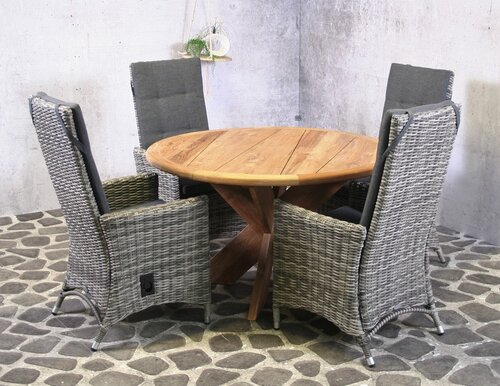 Malta teak table Ø130 cm - afbeelding 4