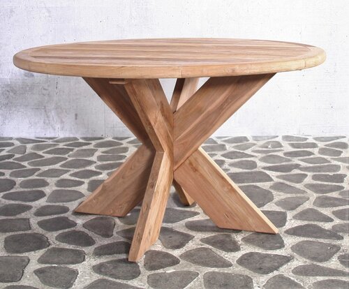 Malta teak table Ø130 cm - afbeelding 1